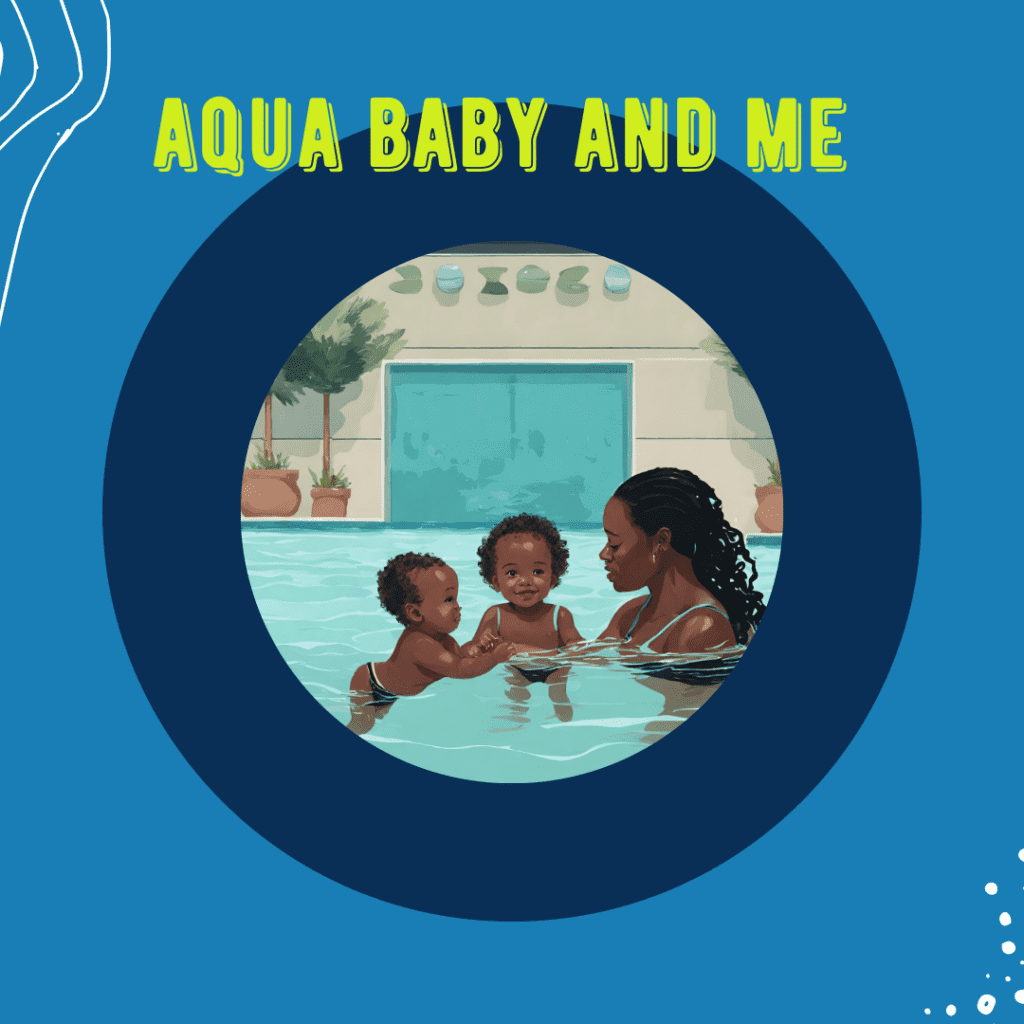 A woman and two children in the pool